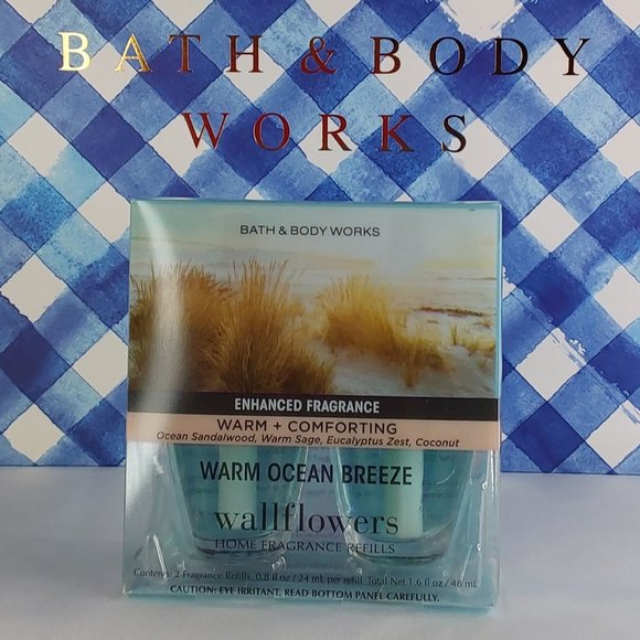 BATH & BODY WORKS HOME 'WARM OCEAN BREEZE' FRAGRANCE REFILLS 2~PACK SET - Picture 8 of 16